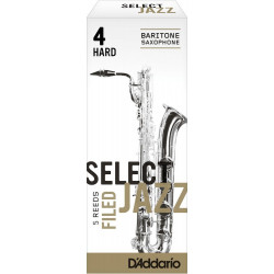 D'Addario RSF05BSX4H - Anches Select Jazz - saxophone baryton, force 4-Hard, boîte de 5
