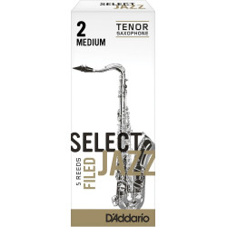 D'Addario RSF05TSX2M - Anches Select Jazz - saxophone ténor, force 2-Medium, boîte de 5