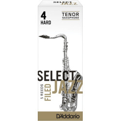 D'Addario RSF05TSX4H - Anches Select Jazz - saxophone ténor, force 4-Hard, boîte de 5