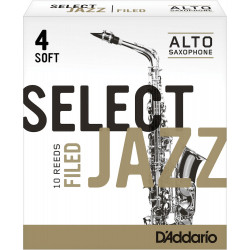 D'Addario RSF10ASX4S - Anches Select Jazz - saxophone alto, force 4-Soft, boîte de 10