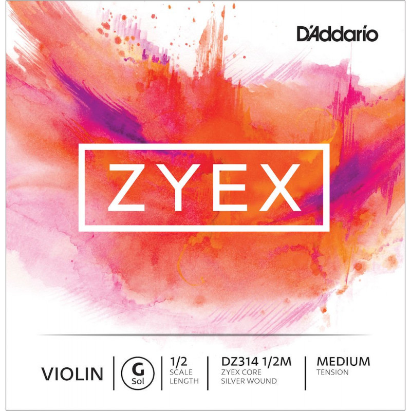 D'Addario DZ314 1/2M - Corde seule (Sol) violon Zyex, manche 1/2, Medium