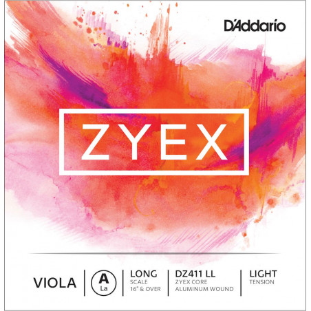 D'Addario DZ411 LL - Corde seule (La) alto Zyex, Long Scale, Light