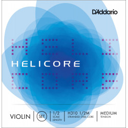 D'Addario H310 1/2M - Jeu de cordes violon Helicore, manche 1/2, Medium