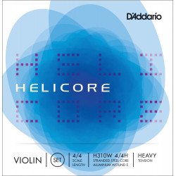 D'Addario H310W 4/4H - Jeu de cordes avec corde de Mi à filet violon Helicore, manche 4/4, Heavy