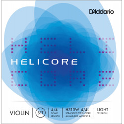 D'Addario H310W 4/4L - Jeu de cordes violon - corde de Mi à filet - Helicore, manche 4/4, Light