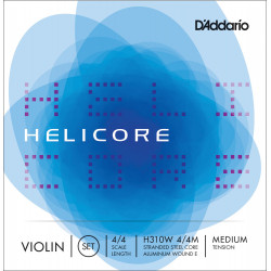 D'Addario H310W 4/4M - Jeu de cordes violon - corde de Mi à filet – Helicore, manche 4/4, Medium