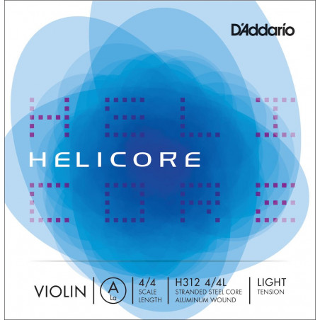 D'Addario H312 4/4L - Corde seule (La) violon Helicore, manche 4/4, Light