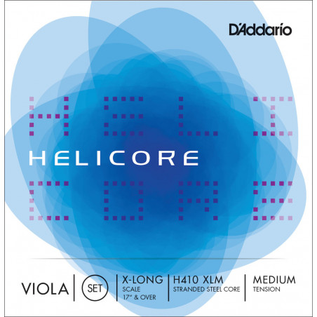 D'Addario H410 XLM - Jeu de cordes alto Helicore, Extra-Long Scale, Medium