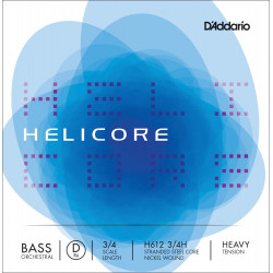 D'Addario H612 3/4H - Corde seule (Ré) contrebasse orchestre Helicore manche 3/4 Heavy