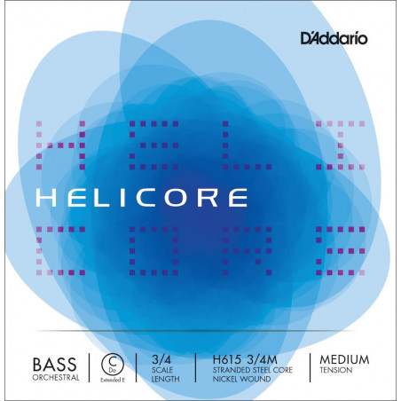 D'Addario H615 3/4M - Corde seule (Do Mi étendu) contrebasse orchestre Helicore manche 3/4 Medium