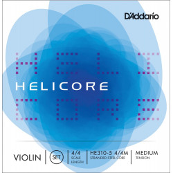 D'Addario HE310-5 4/4M - Jeu de cordes violon 5 cordes Helicore, manche 4/4, Medium