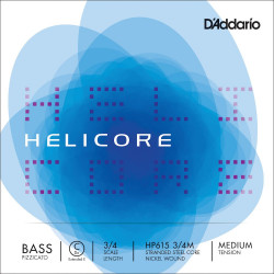 D'Addario HP615 3/4M - Corde seule (Do, Mi étendu) contrebasse pizzicato Helicore, manche 3/4, Medium