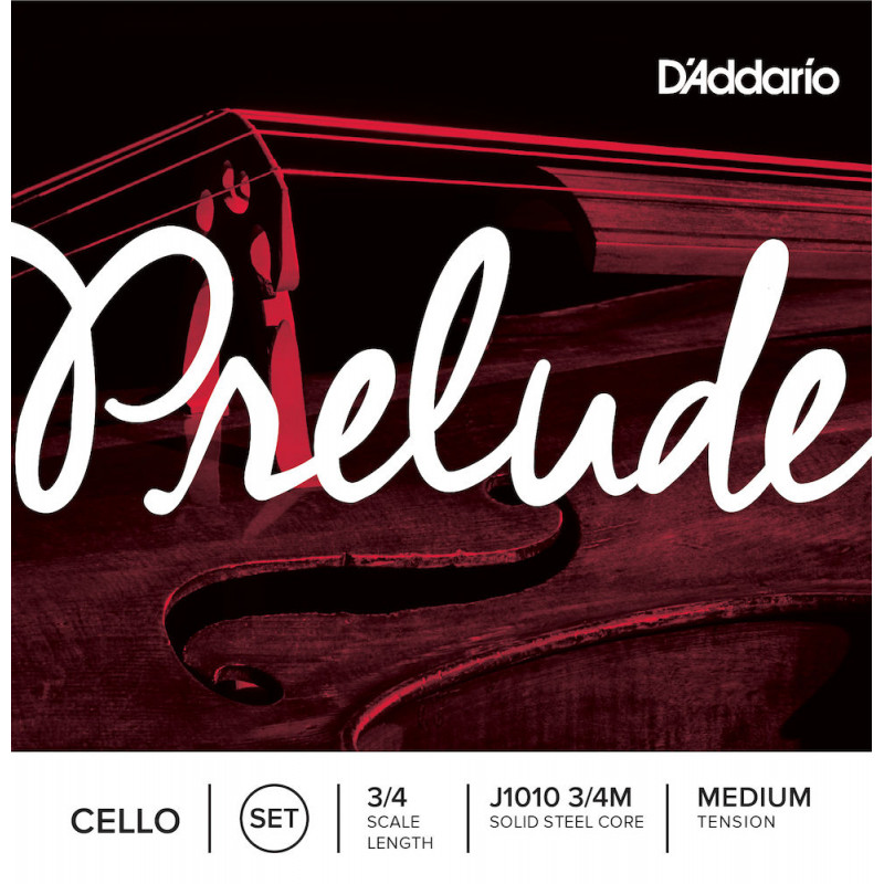 D'Addario J1010 3/4M - Jeu de cordes violoncelle Prelude, manche 3/4, Medium