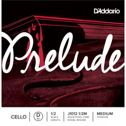D'Addario J1012 1/2M - Corde seule (Ré) violoncelle Prelude, manche 1/2, Medium