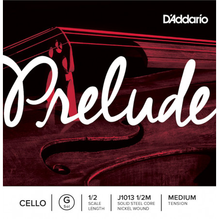 D'Addario J1013 1/2M - Corde seule (Sol) violoncelle Prelude, manche 1/2, Medium