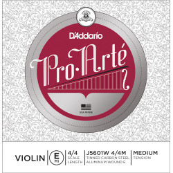 D'Addario J5601W 4/4M - Corde seule (Mi) avec filet en aluminium violon Pro-Arte, manche 4/4, Medium