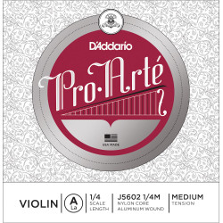 D'Addario J5602 1/4M - Corde seule (La) violon Pro-Arte, manche 1/4, Medium