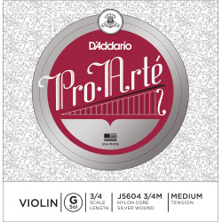D'Addario J5604 3/4M - Corde seule (Sol) violon Pro-Arte, manche 3/4, Medium