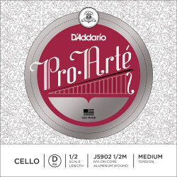 D'Addario J5902 1/2M - Corde seule (ré) violoncelle 1/2 Pro-Arte, Medium