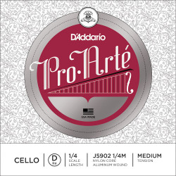 D'Addario J5902 1/4M - Corde seule (ré) violoncelle 1/4 Pro-Arte, Medium
