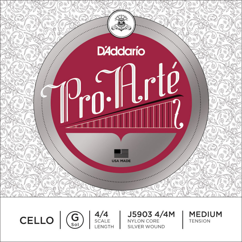 D'Addario J5903 4/4M - Corde seule (Sol) violoncelle Pro-Arte, manche 4/4, Medium