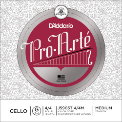 D'Addario J5903T 4/4M - Pro-Arte Corde de Sol en tungstène à tirant moyen violoncelle 4/4