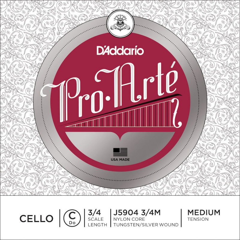 D'Addario J5904 3/4M - Corde seule (Do) violoncelle Pro-Arte, manche 3/4, Medium