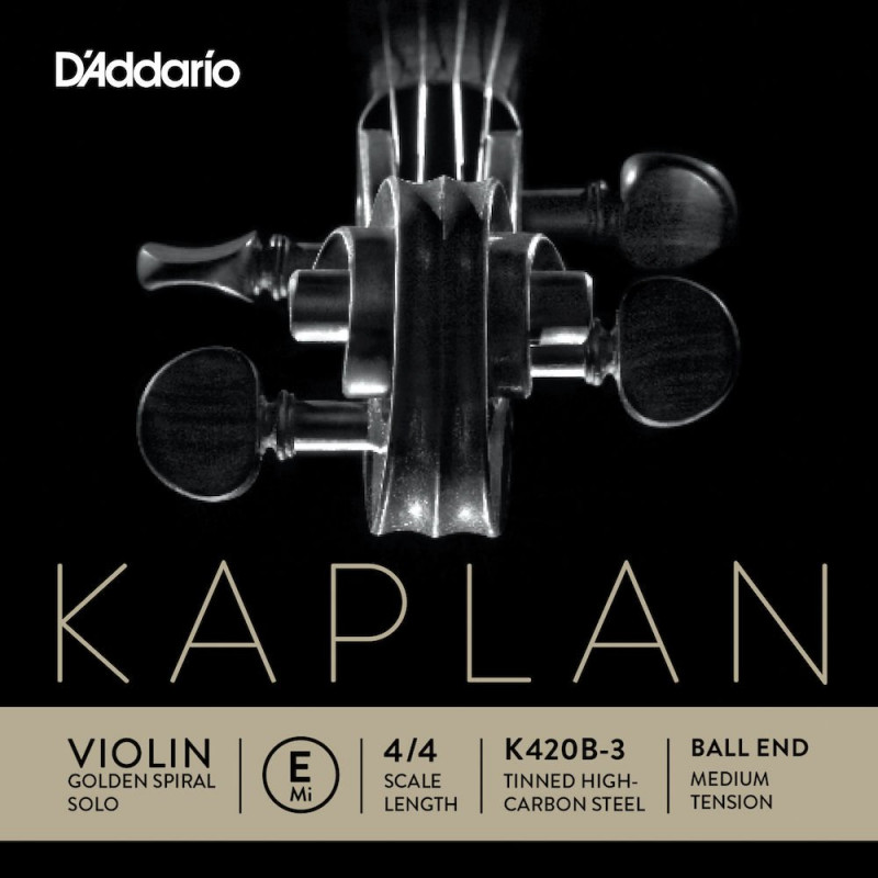 D'Addario K420B-3 - Corde seule (Mi) violon Golden Spiral Solo, manche 4/4, Medium