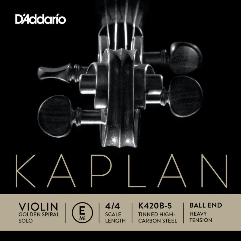 D'Addario K420B-5 - Corde seule (Mi) violon Golden Spiral Solo, manche 4/4, Heavy