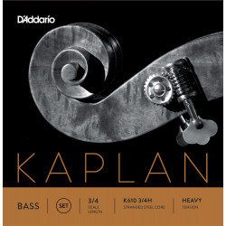 D'Addario K610 3/4H - Jeu de cordes contrebasse Kaplan, manche 3/4, Heavy