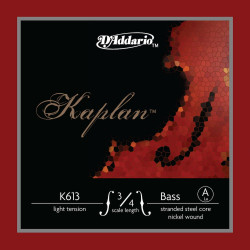 D'Addario K613 3/4L - Corde seule (La) contrebasse Kaplan, manche 3/4, Light