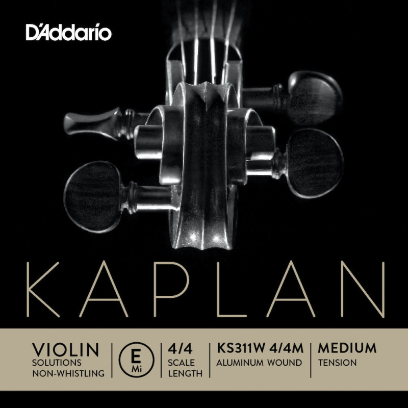 D'Addario KS311W 4/4M - Corde seule (mi) anti-sifflement violon 4/4 Kaplan, filet aluminium