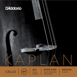 D'Addario KS510 4/4M - Jeu de cordes violoncelle Kaplan, manche 4/4, Medium