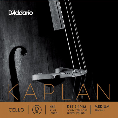 D'Addario KS512 4/4M - Corde seule (Ré) violoncelle Kaplan, manche 4/4, Medium