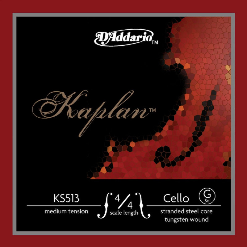 D'Addario KS513 4/4M - Corde seule (Sol) violoncelle Kaplan, manche 4/4, Medium