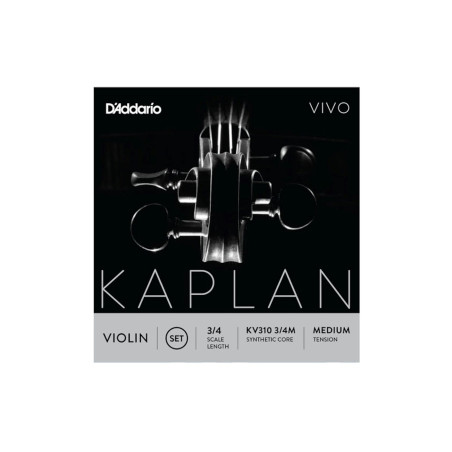 D'Addario KV310 3/4M - Jeu de cordes violon 3/4 Vivo, Medium