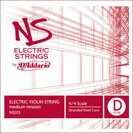 D'Addario NS313 - Corde seule (Ré) violon NS Electric manche 4/4 Medium