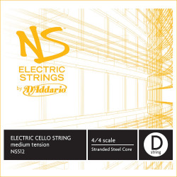 D'Addario NS512 - Corde seule (Ré) violoncelle NS Electric, manche 4/4, Medium