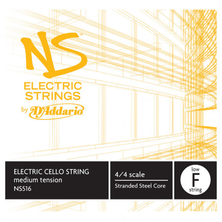 D'Addario NS516 - Corde seule (Fa grave) violoncelle NS Electric, manche 4/4, Medium
