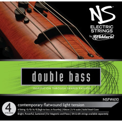 D'Addario NSFW610 - Jeu de cordes contrebasse 3/4 contemporain NS Electric, tirant Medium