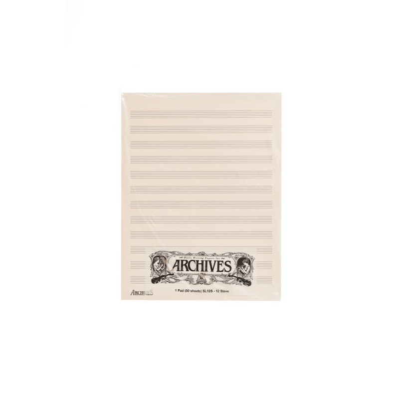 D'Addario SL12S - Blocs de papier manuscrit Archives, 12 portées, 50 feuilles