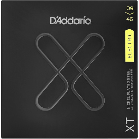 D'Addario XTE0946 - jeu guitare électrique XT plaqué nickel -  Super Light Top/Regular Bottom, 09-46