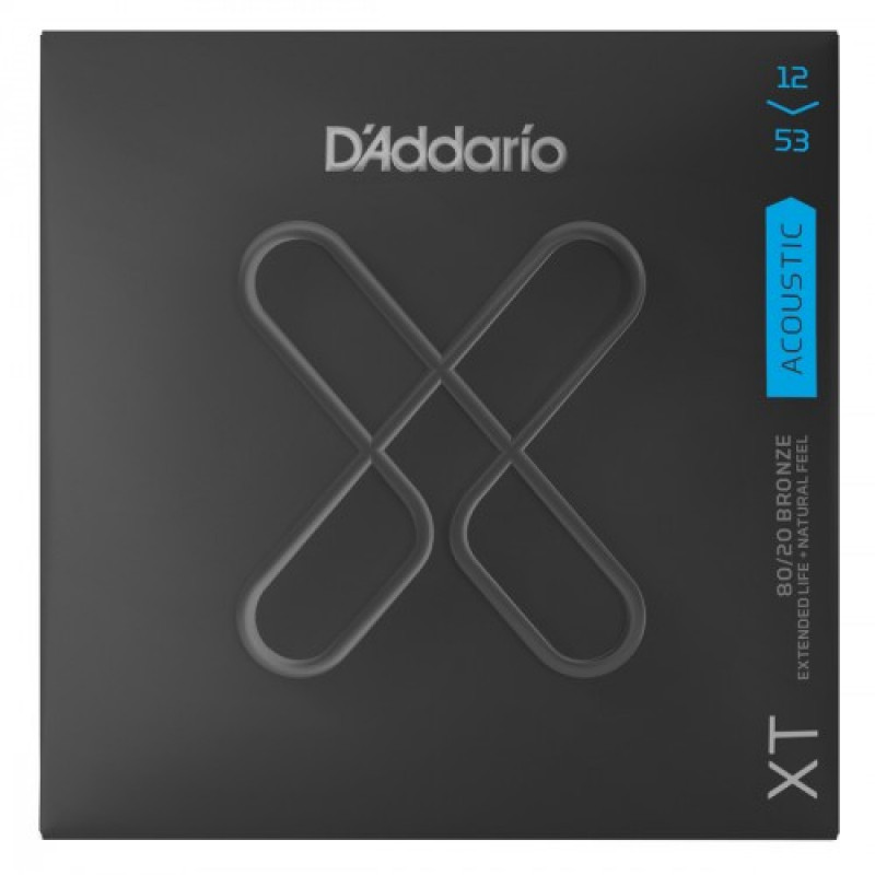 D'Addario XTABR1253 - jeu guitare acoustique XT bronze - Light, 12-53