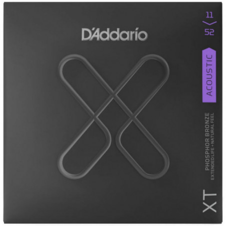 D'Addario XTAPB1152 - jeu guitare acoustique XT phosph. bronze -  Custom Light, 11-52