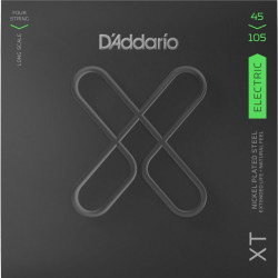 D'Addario XTB45105 -  jeu guitare basse XT plaqué nickel - Light Top/Medium Bottom, Long Scale, 45-105