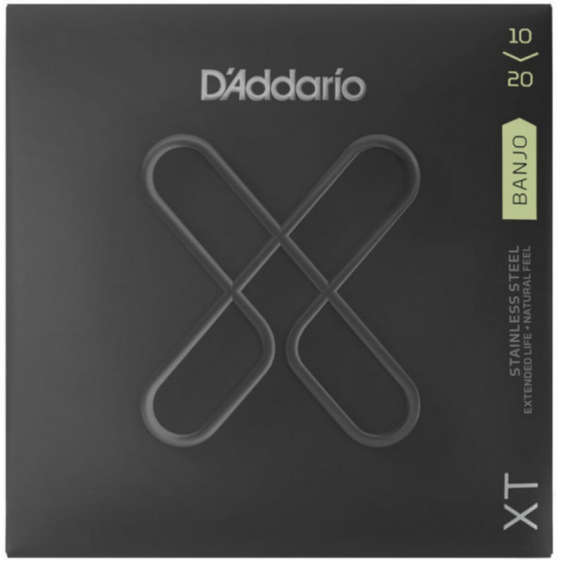 D'Addario XTJ1020 - jeu de cordes banjo XT Stainless Steel – Custom Medium Light, 10-20