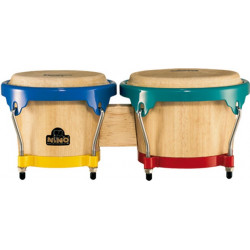 Nino NINO3NT-HK - Bongos hévéa 6,5" et 7,5" - Cercles arlequin