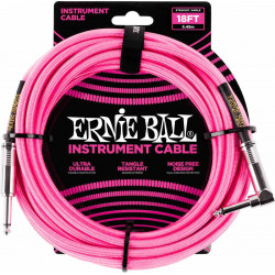 Ernie Ball 6083 - Câble Jack/jack coudé 5,5m rose fluo