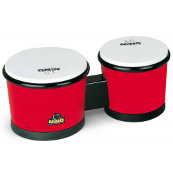 Nino NINO19R - Bongos plastique rouge 6,5" et 7,5"