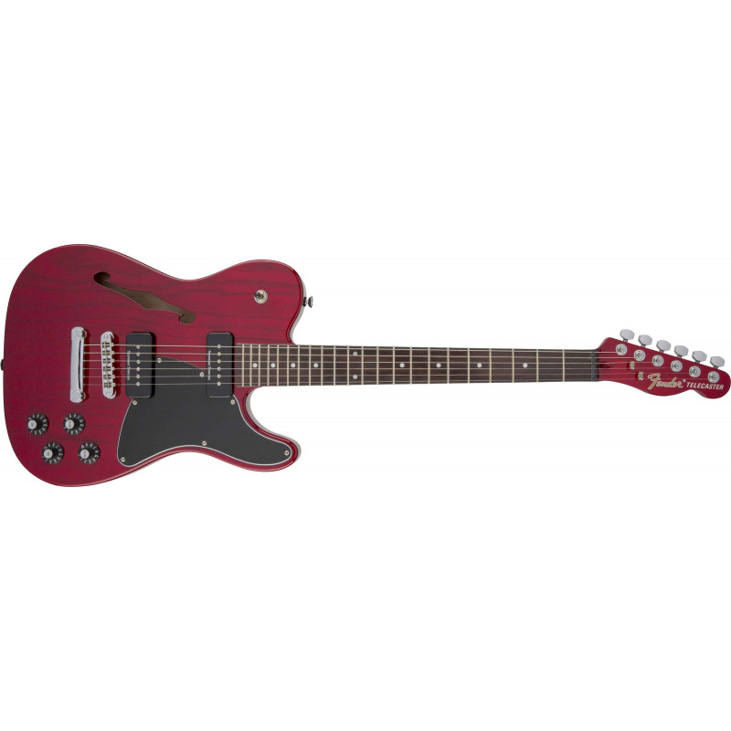 Fender Jim Adkins JA-90 Telecaster Thinline - touche laurier - Crimson Red Transparent